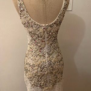 white & silver sequenced  dress